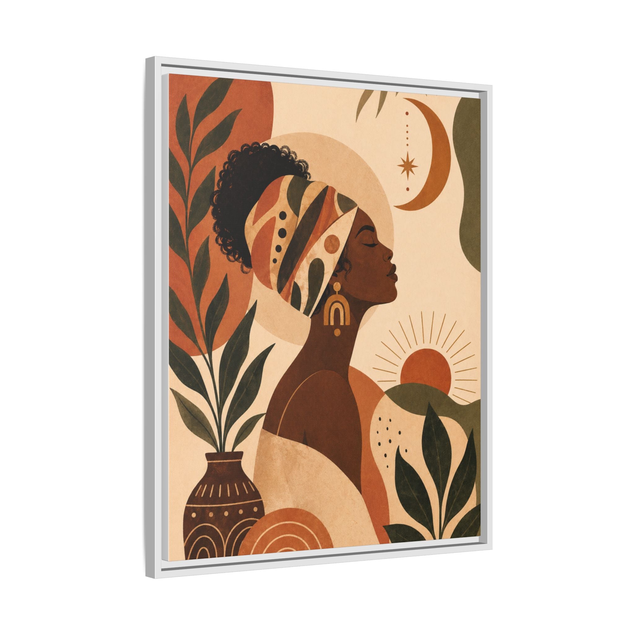 Gerahmte afrozentrische Leinwand – Boho-Kunst