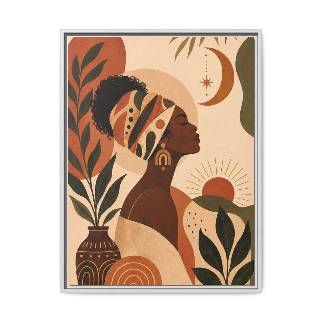 Gerahmte afrozentrische Leinwand – Boho-Kunst