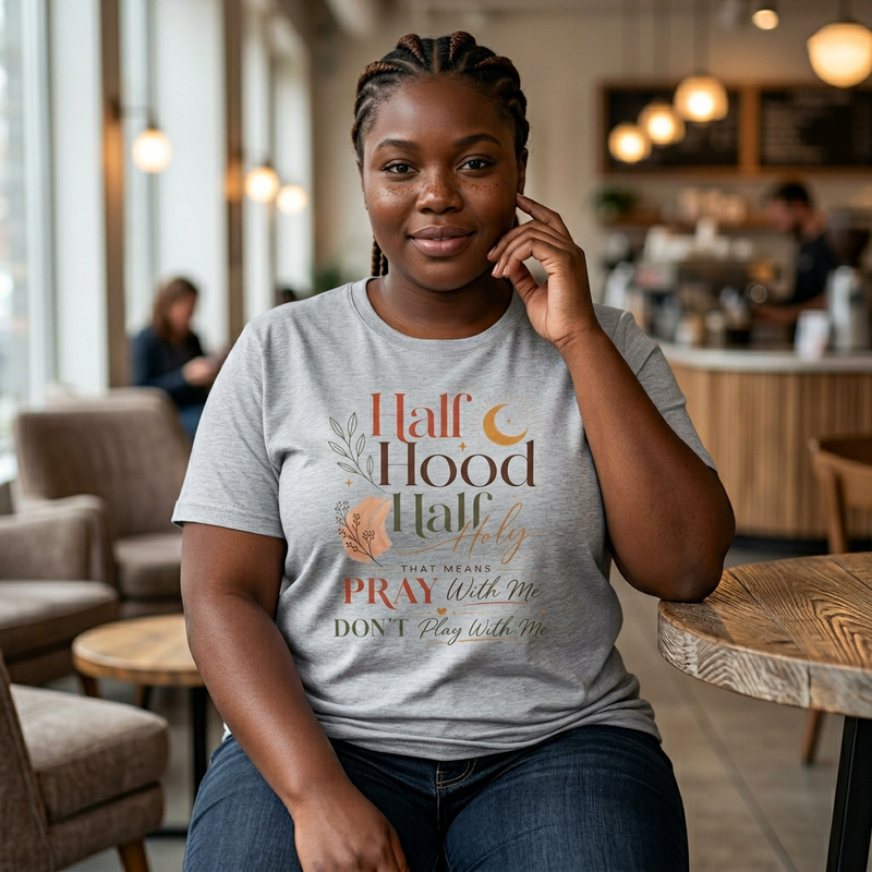 Half Hood Half Holy - Graphic T-Shirt