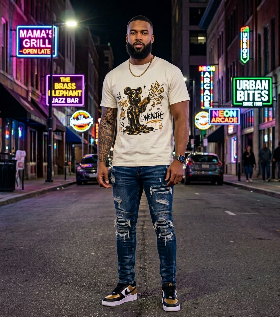 Riches Is Not Wealth Bear - Graphic T-Shirt