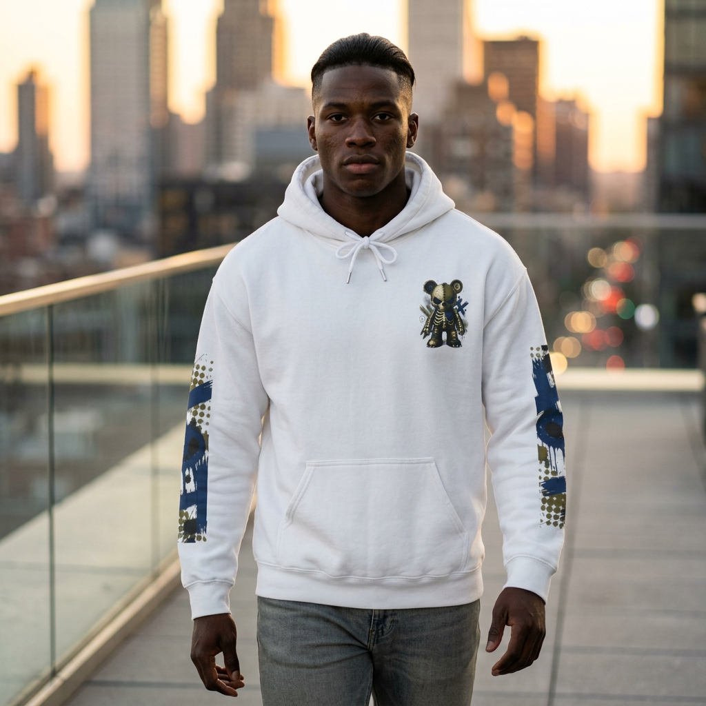 Skeleton Bear Graphic Hoodie