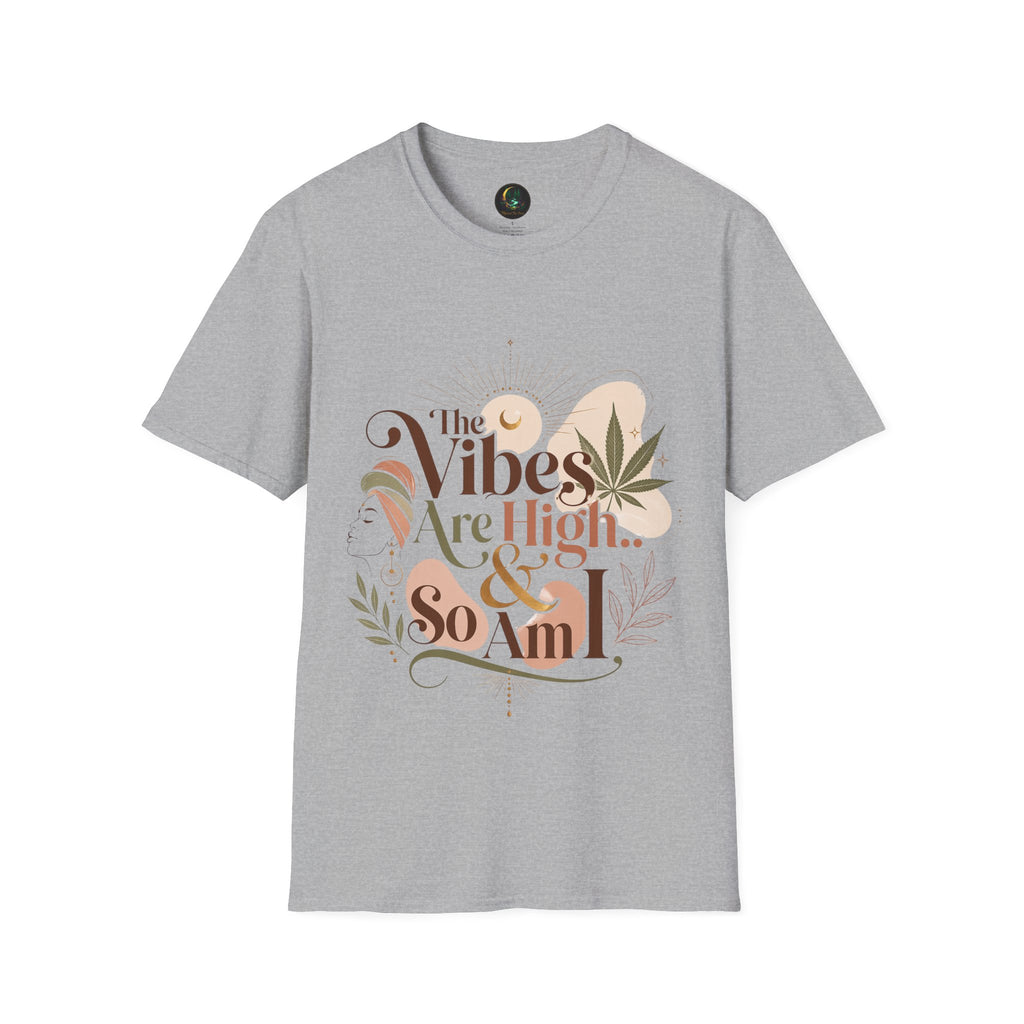 "The Vibes Are High & So Am I" Boho Graphic Tee