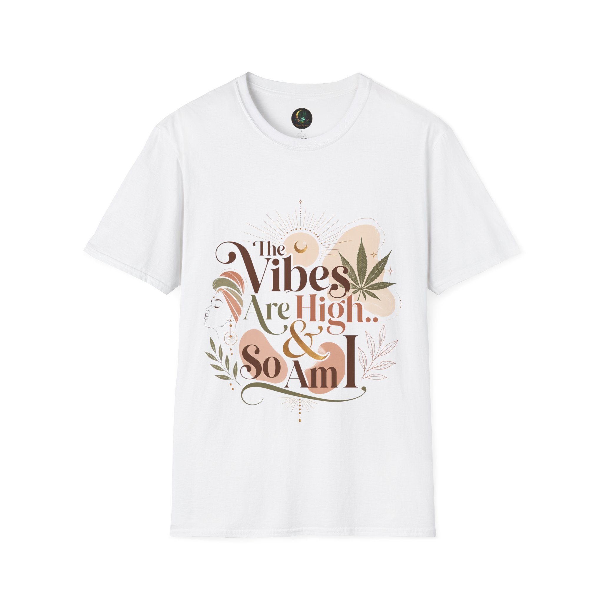 "The Vibes Are High & So Am I" Boho Graphic Tee