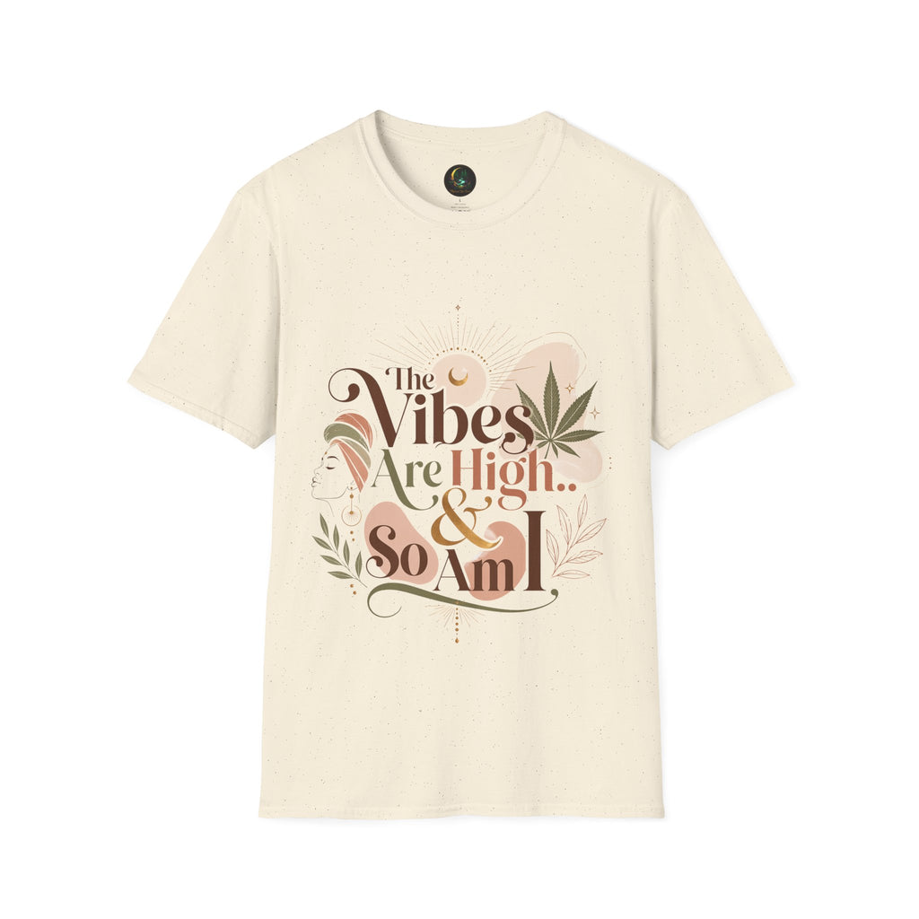 "The Vibes Are High & So Am I" Boho Graphic Tee