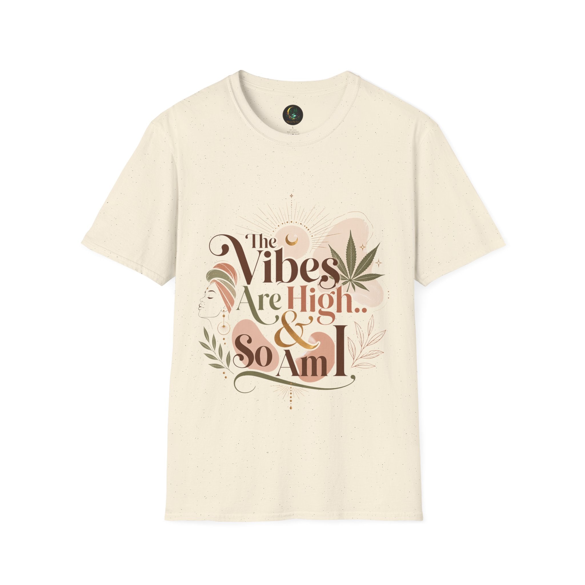 "The Vibes Are High & So Am I" Boho Graphic Tee